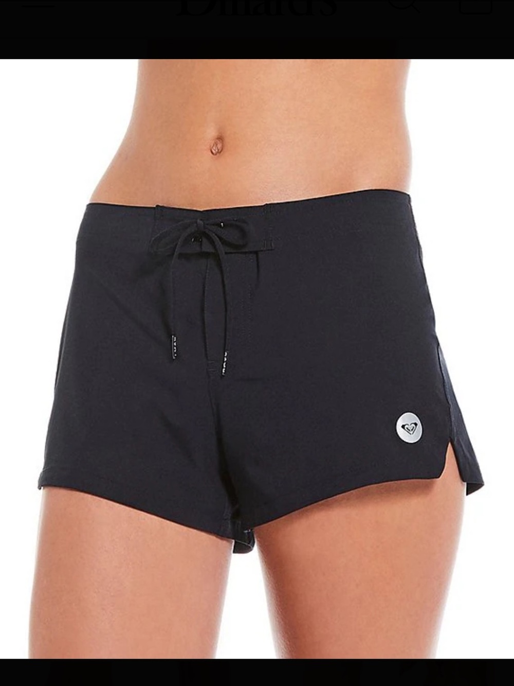 NEW Roxy Black Swim Boardshorts with Drawstring Waist (“To Dye 2”)